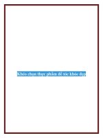 Khéo chọn thực phẩm để tóc khỏe đẹp potx