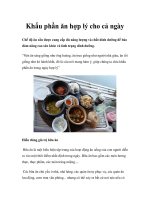 Khẩu phần ăn hợp lý cho cả ngày pps