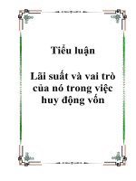 Lãi suất và vai trò của nó trong việc huy động vốn pot