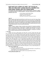 hợp nhất đo lường và thiết lập chỉ số ưu tiên cải tiến chất lượng dịch vụ - ngân hàng