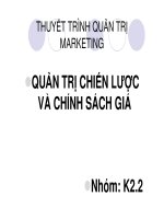 Bài Thuyết Trình Quản trị chiến lược và chính sách giá docx