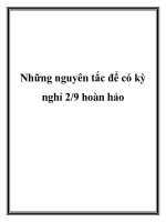Những nguyên tắc để có kỳ nghỉ 2/9 hoàn hảo ppt
