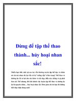 Đừng để tập thể thao thành... hủy hoại nhan sắc docx