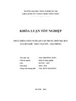 PHÁT TRIỂN CHĂN NUÔI LỢN TẬP TRUNG TRÊN ĐỊA BÀN XÃ LIÊN KHÊ– THỦY NGUYÊN – HẢI PHÒNG