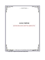 GIÁO TRÌNH : KINH DOANH CHỨNG KHOÁNG pdf
