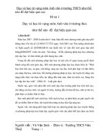 Dạy và học từ vựng môn Anh văn ở trường thcs như thế nào  để  đạt hiệu quả cao