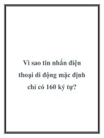 Vì sao tin nhắn điện thoại di động mặc định chỉ có 160 ký tự pps