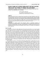 hoàn thiện hệ thống kiểm soát nội bộ chi phí sản xuất tại công ty sông thu đà nẵng