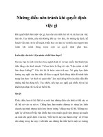 Những điều nên tránh khi quyết định việc gì ppt