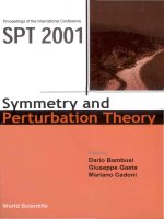 Proceedings of the International Conference SPT 2001 Symmetry and Perturbation Theory pdf