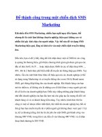 Để thành công trong một chiến dịch SMS Marketing pptx