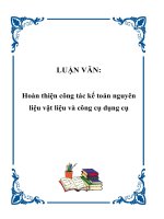LUẬN VĂN: Hoàn thiện công tác kế toán nguyên liệu vật liệu và công cụ dụng cụ ppsx