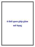 6 thói quen giúp giảm mỡ bụng. doc