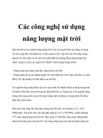 Các công nghệ sử dụng năng lượng mặt trời pot