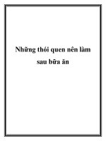 Những thói quen nên làm sau bữa ăn pot