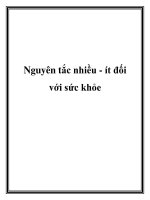 Nguyên tắc nhiều - ít đối với sức khỏe doc