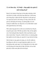 Cơ sở khoa học - kỹ thuật - công nghệ của quản lý môi trường là gì? doc