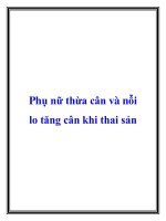 Phụ nữ thừa cân và nỗi lo tăng cân khi thai sản potx