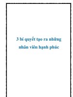 3 bí quyết tạo ra những nhân viên hạnh phúc ppsx