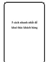 5 cách nhanh nhất để khai thác khách hàng potx