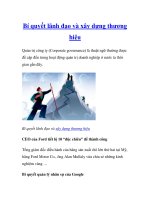 Bí quyết lãnh đạo và xây dựng thương hiệu docx