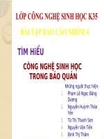Công nghệ sinh học trong bảo quản ppt