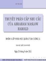 thuyết phân cấp nhu cầu của abraham maslow harold