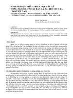 báo cáo nghiên cứu khoa học  'kinh nghiệm phát triển hợp tác xã nông nghiệp ở nhật bản và bài học rút ra cho việt nam'
