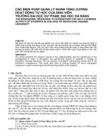 báo cáo nghiên cứu khoa học  'các biện pháp quản lý nhằm tăng cường hoạt động tự học của sinh viên trường đại học sư phạm, ðại học ðà nẵng'