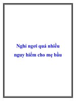 Nghỉ ngơi quá nhiều nguy hiểm cho mẹ bầu pptx