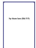 Sự tham lam (Bài 5/5) docx
