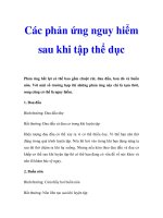 Các phản ứng nguy hiểm sau khi tập thể dục doc
