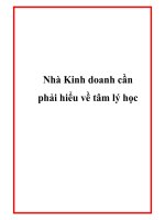 Nhà Kinh doanh cần phải hiểu về tâm lý học doc
