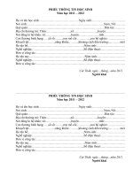 PHIẾU THÔNG TIN HỌC SINH pptx