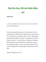Hai lần thay đổi mô hình thẩm mỹ doc