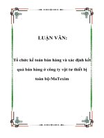 LUẬN VĂN: Tổ chức kế toán bán hàng và xác định kết quả bán hàng ở công ty vật tư thiết bị toàn bộ-MaTexim doc