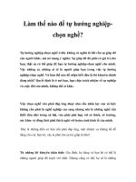 Làm thế nào để tự hướng nghiệp chọn nghề? docx