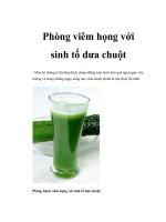 Phòng viêm họng với sinh tố dưa chuột pptx