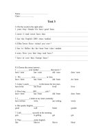 Test 3 : Review verb forms