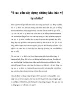 Vì sao cần xây dựng những khu bảo vệ tự nhiên? ppt