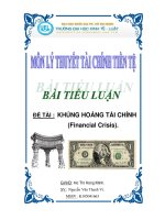 Luận văn tốt nghiệp: KHỦNG HOẢNG TÀI CHÍNH (Financial Crisis). pot