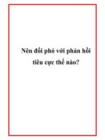 Nên đối phó với phản hồi tiêu cực thế nào docx