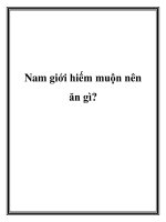 Nam giới hiếm muộn nên ăn gì? ppsx