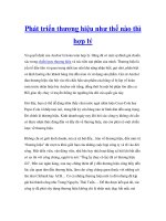 Phát triển thương hiệu như thế nào thì hợp lý pptx