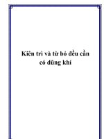 Kiên trì và từ bỏ đều cần có dũng khí potx