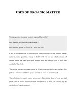 USES OF ORGANIC MATTER ppt