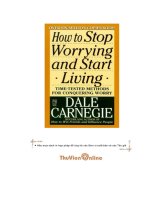 How To Stop Worrying And Start Living ppt