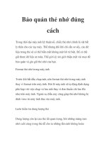 Bảo quản thẻ nhớ đúng cách pptx