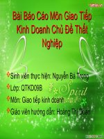 Báo Cáo Môn Giao Tiếp Kinh Doanh Chủ Đề Thất Nghiệp ppt