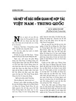 báo cáo nghiên cứu khoa học ' vài nét về đặc điểm quan hệ hợp tác việt nam - trung quốc '